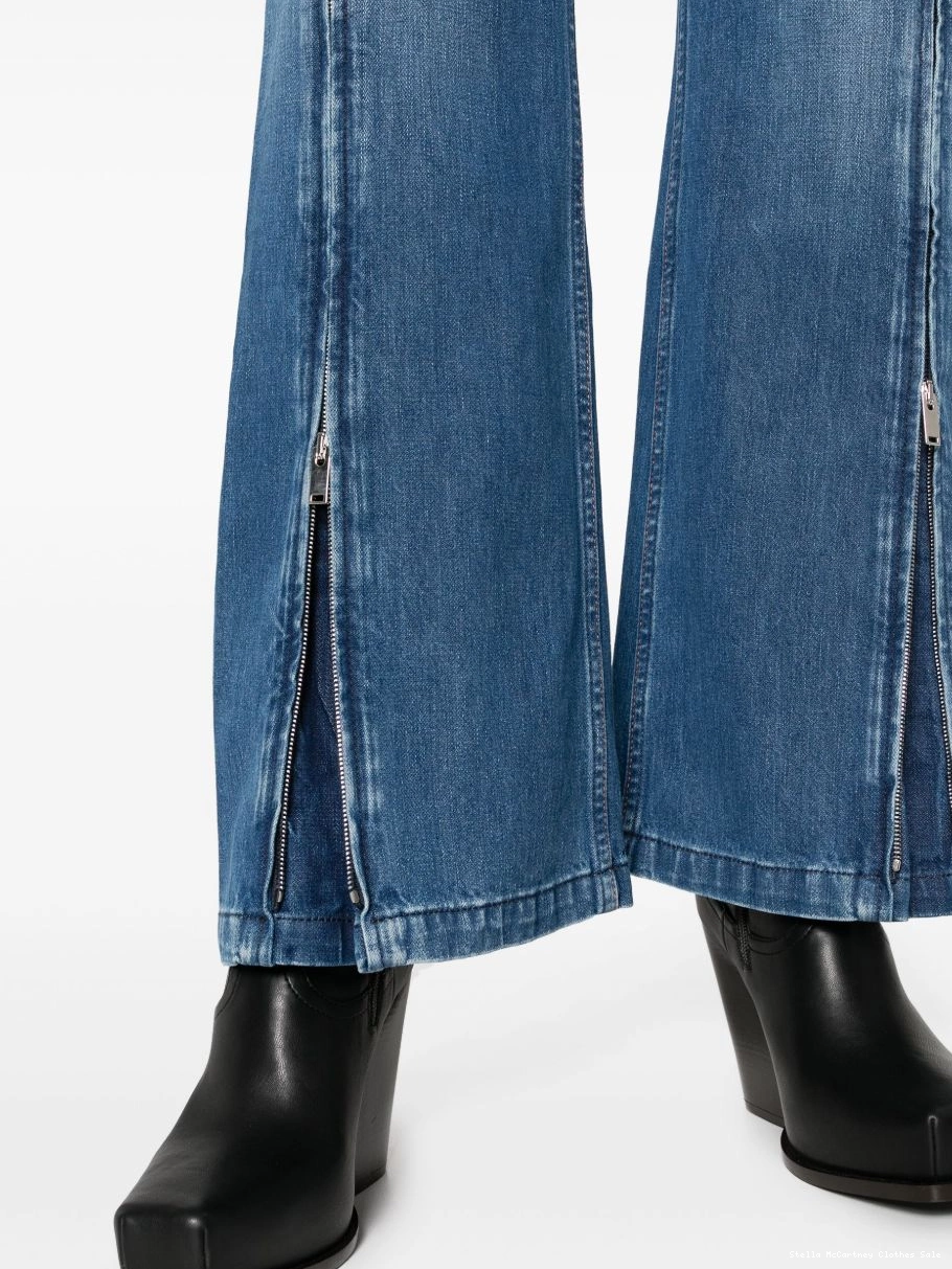 Cheap Women McCartney Stella wide-leg jeans ankle-zips 0803